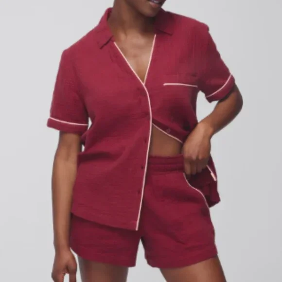 NWT Soma Cotton Gauze Short-Sleeve Pajama Set - Picture 6 of 12